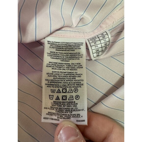 Brooks Brothers‎ Pin Striped Fitted Sleeveless Top Size 16 No Iron Stretch NWT - Picture 9 of 16